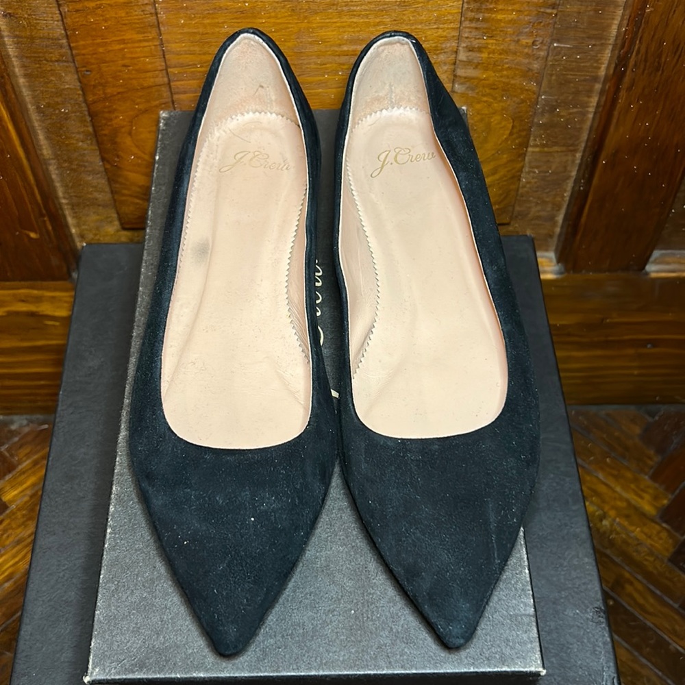 Size :7 . J.Crew. Wore once. Color: Black Swede